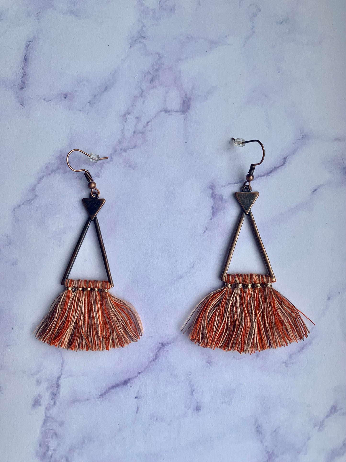 Long Triangle Tassel Earrings