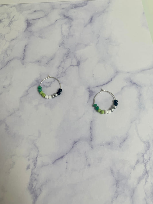 Aromantic Bead Hoop Earrings