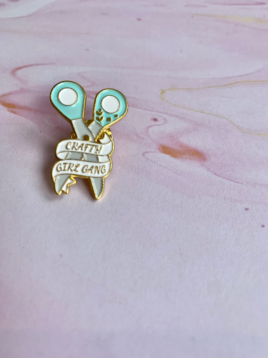 Crafty Girl Gang Scissor Pin Badge