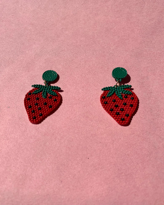 Strawberry Textured Earrings