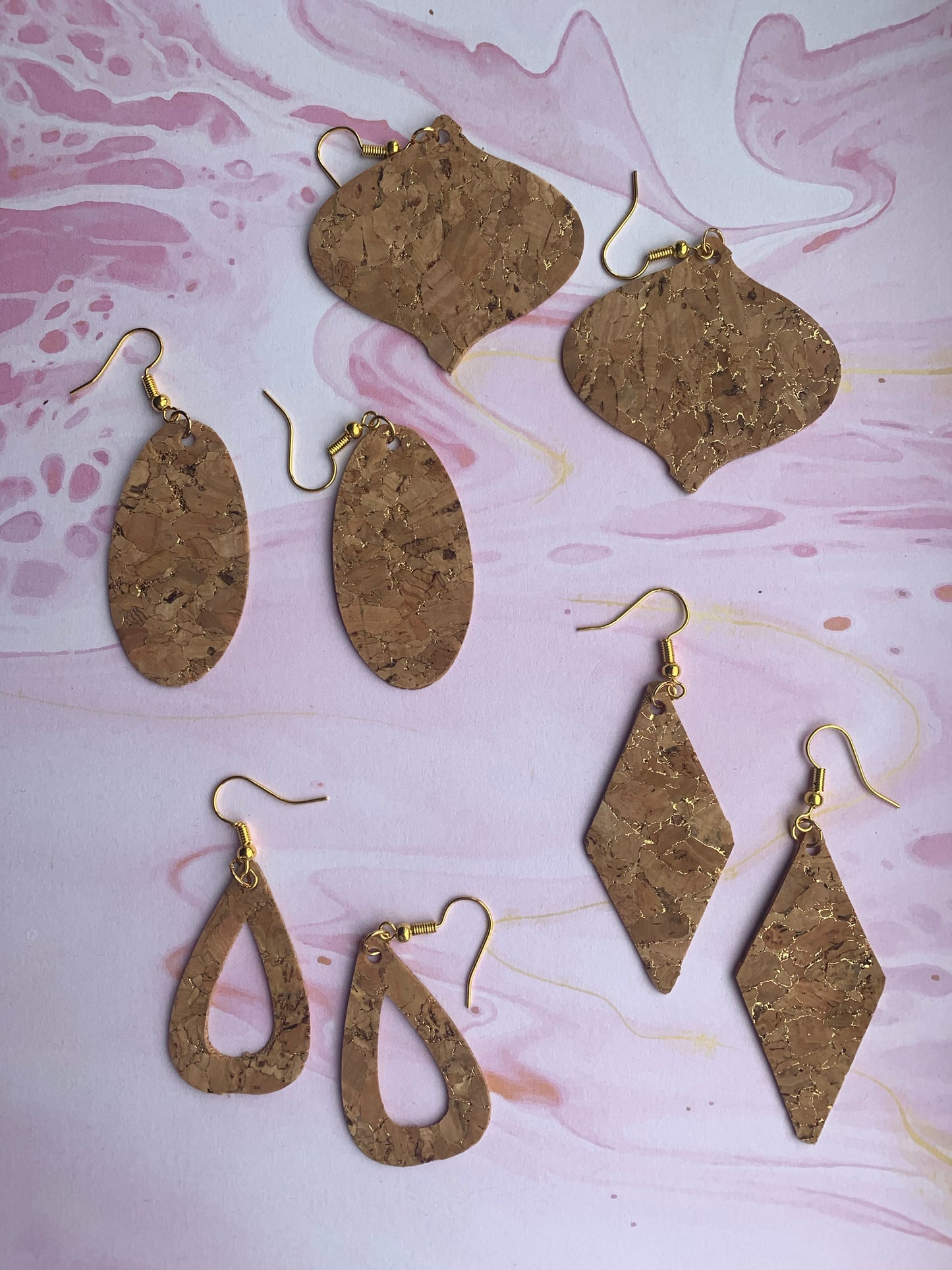 Cork Earrings - Gold