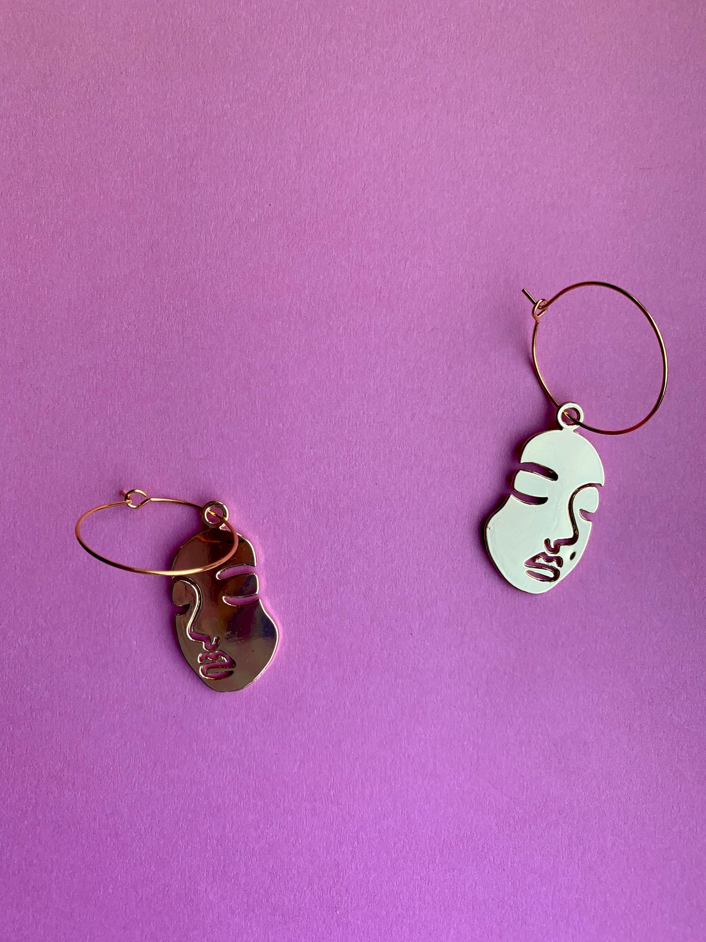 Gold Face Earrings