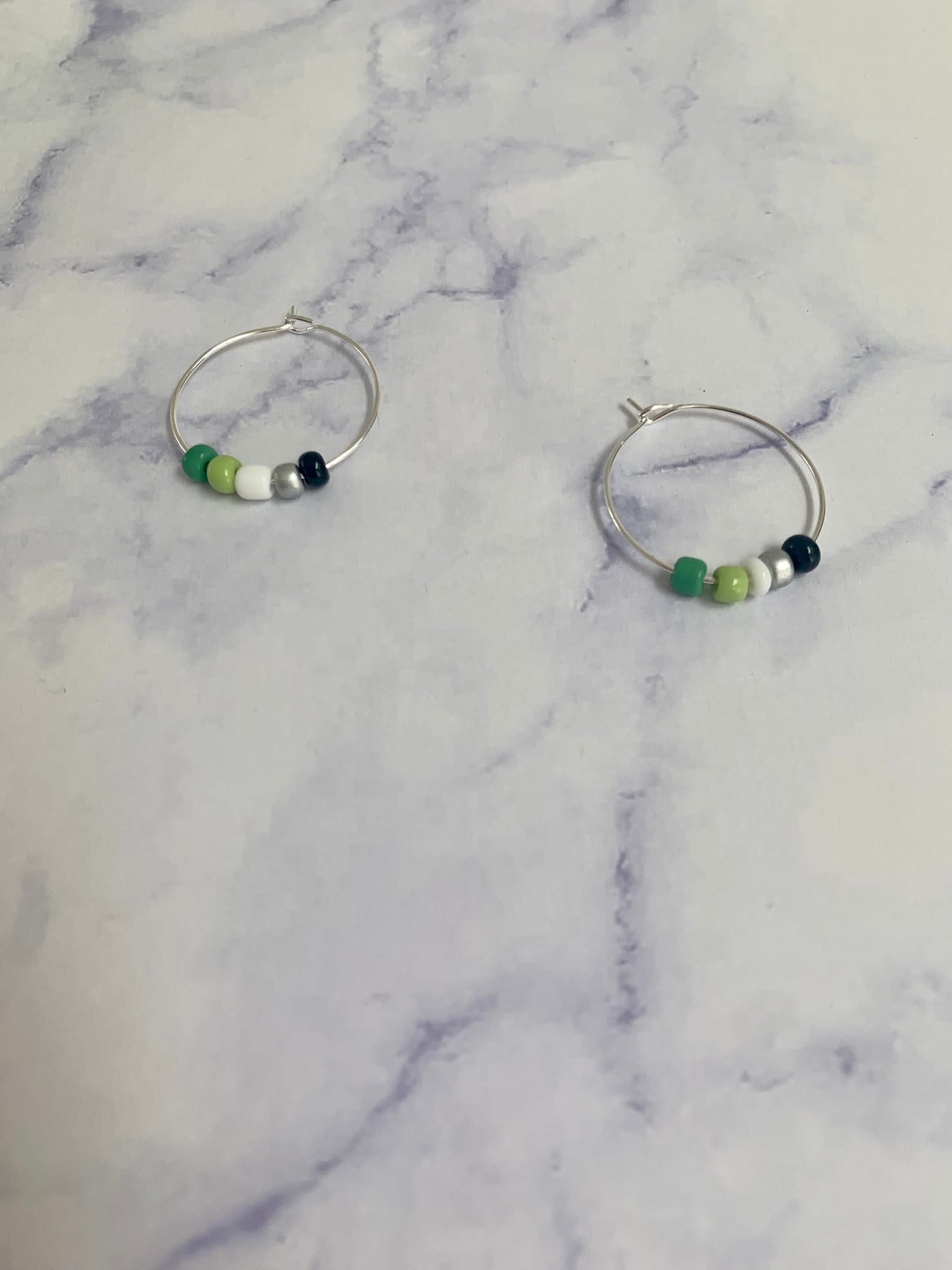 Aromantic Bead Hoop Earrings