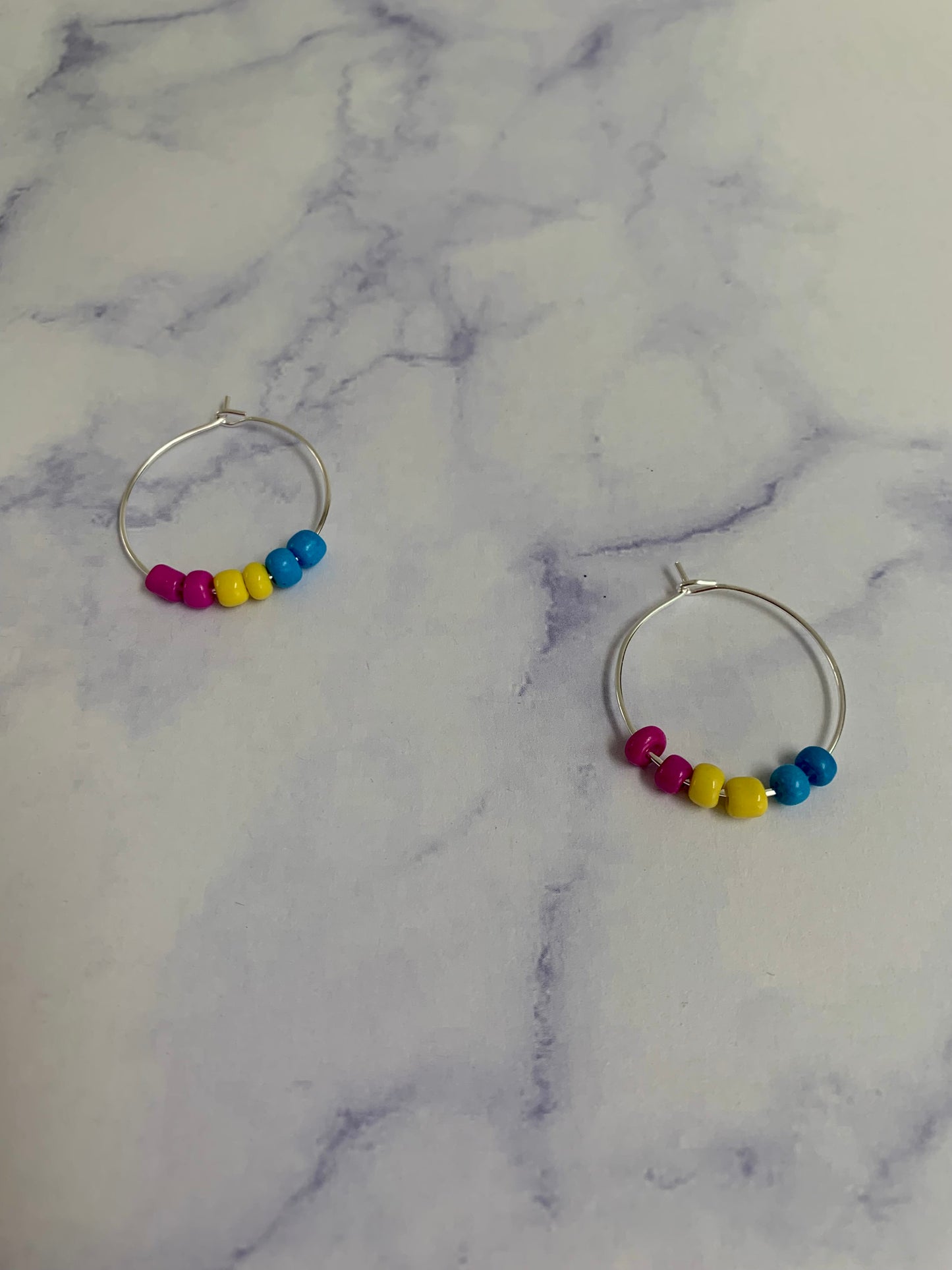 Pansexual Bead Hoop Earrings