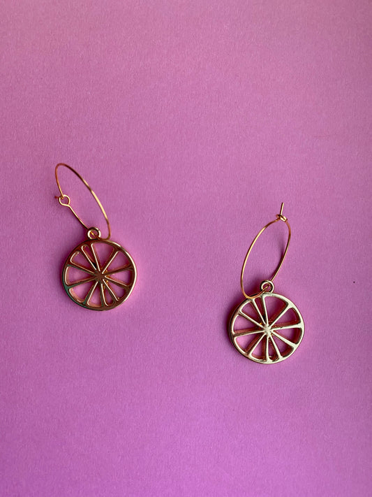 Lemon Slice Gold Earrings