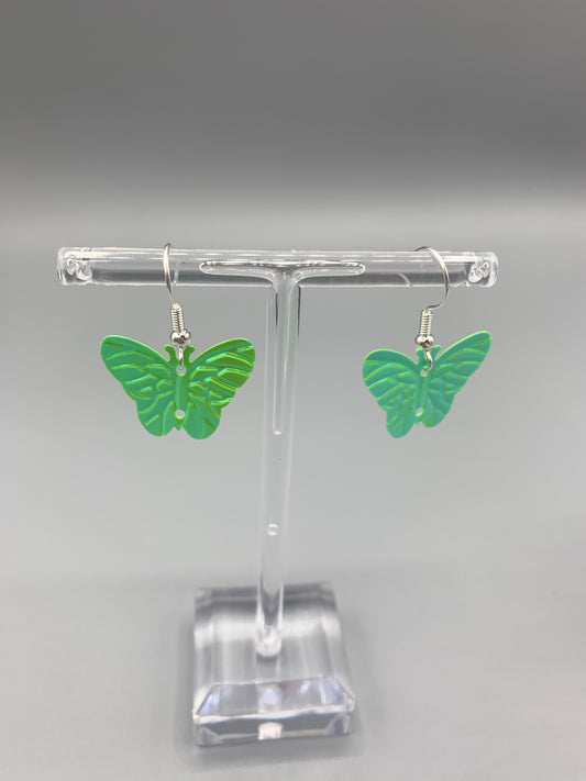 Pastel Green Butterfly Earrings