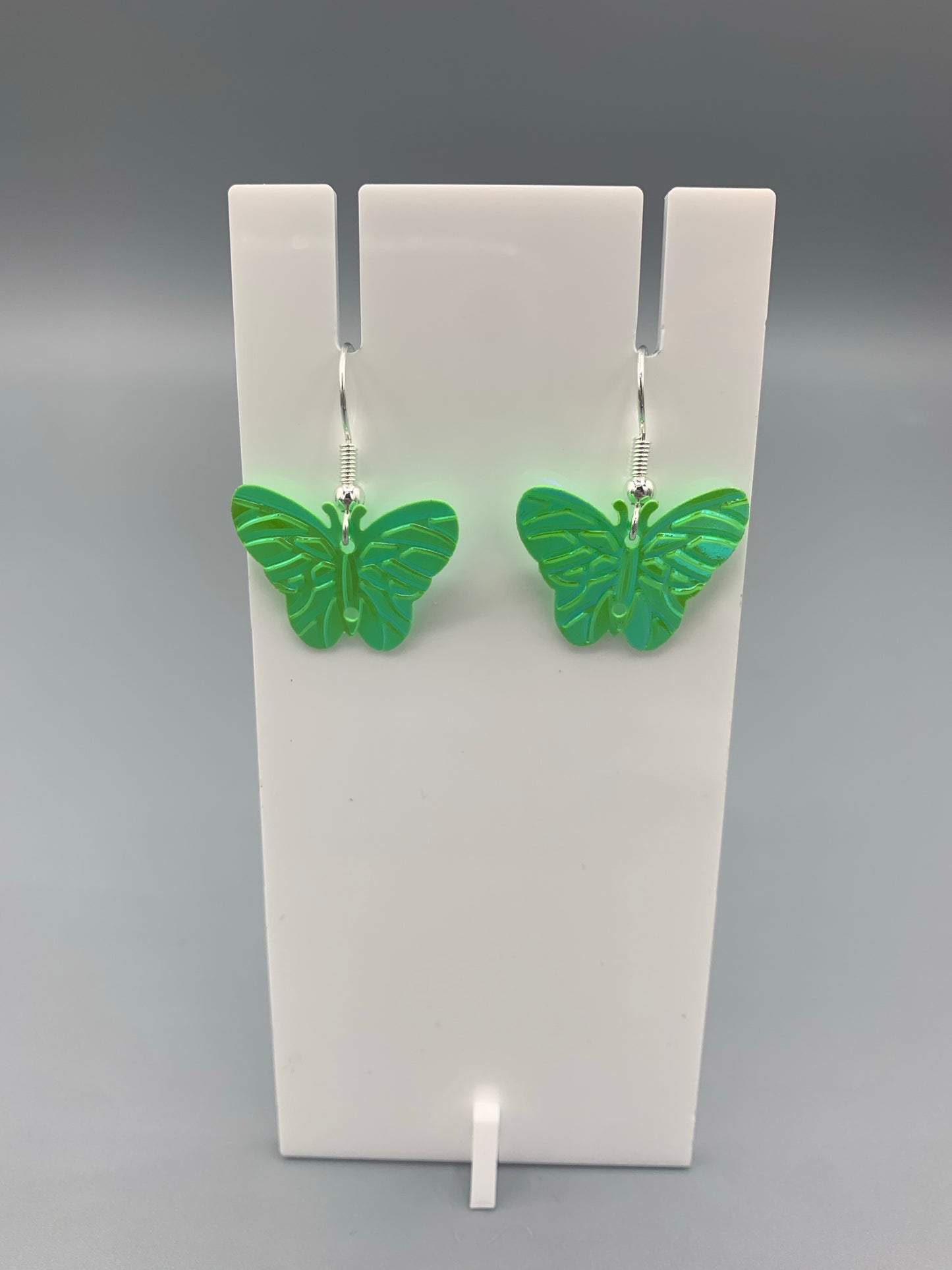 Pastel Green Butterfly Earrings