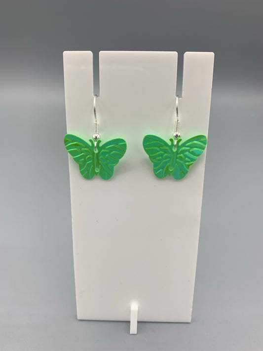 Pastel Green Butterfly Earrings