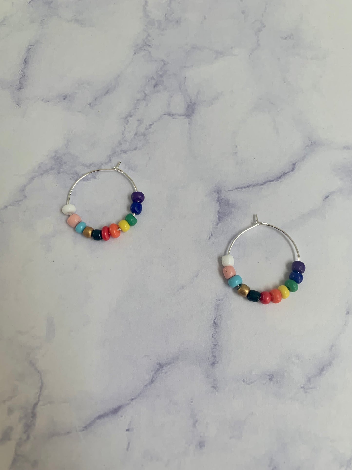 Progress Pride Bead Hoop Earrings