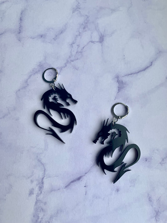 Black Dragon Earrings