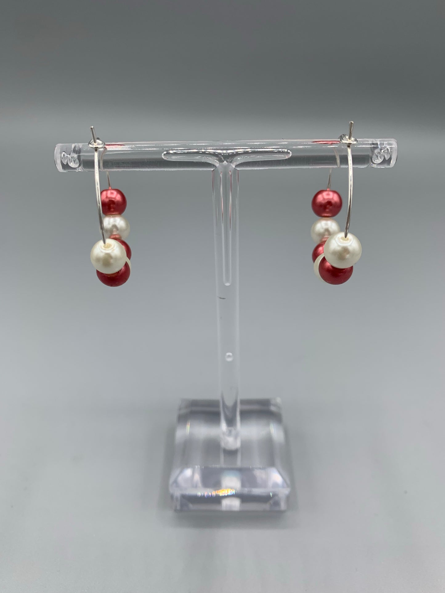 Beaded Christmas Hoop Earrings