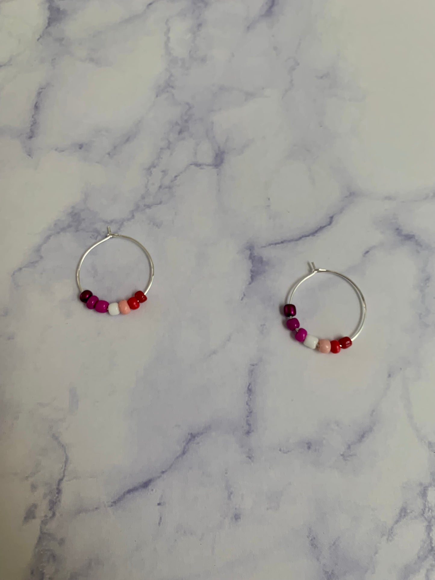 Lipstick Lesbian Bead Hoop Earrings