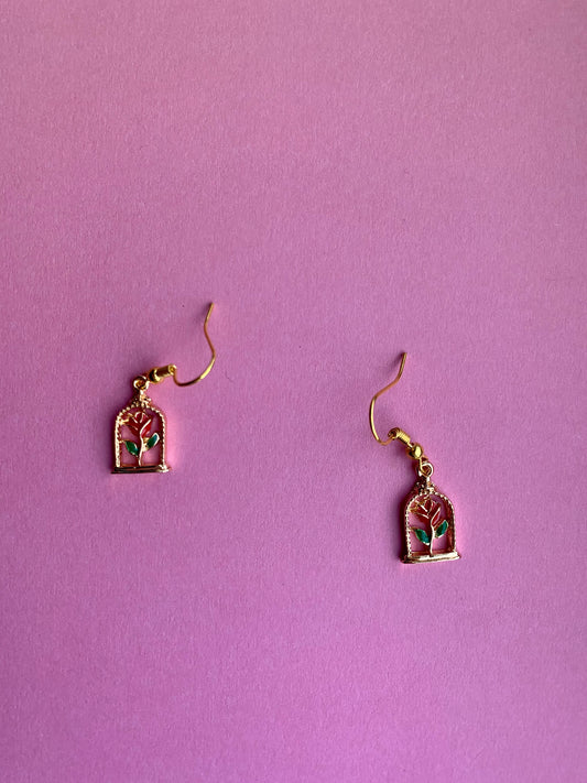 Red Rose Earrings