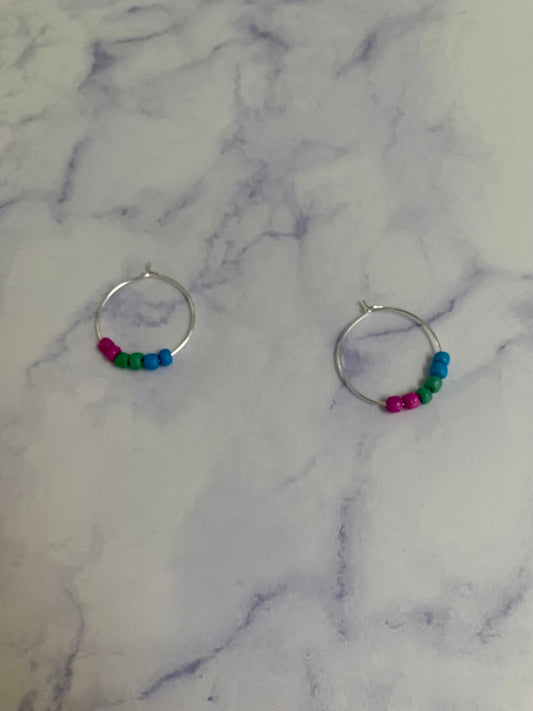 Polysexual Bead Hoop Earrings