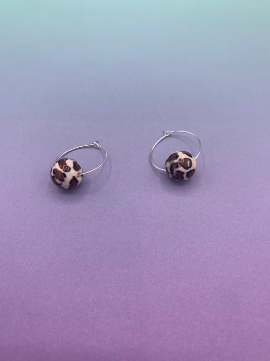 Leopard Print Bead Earrings